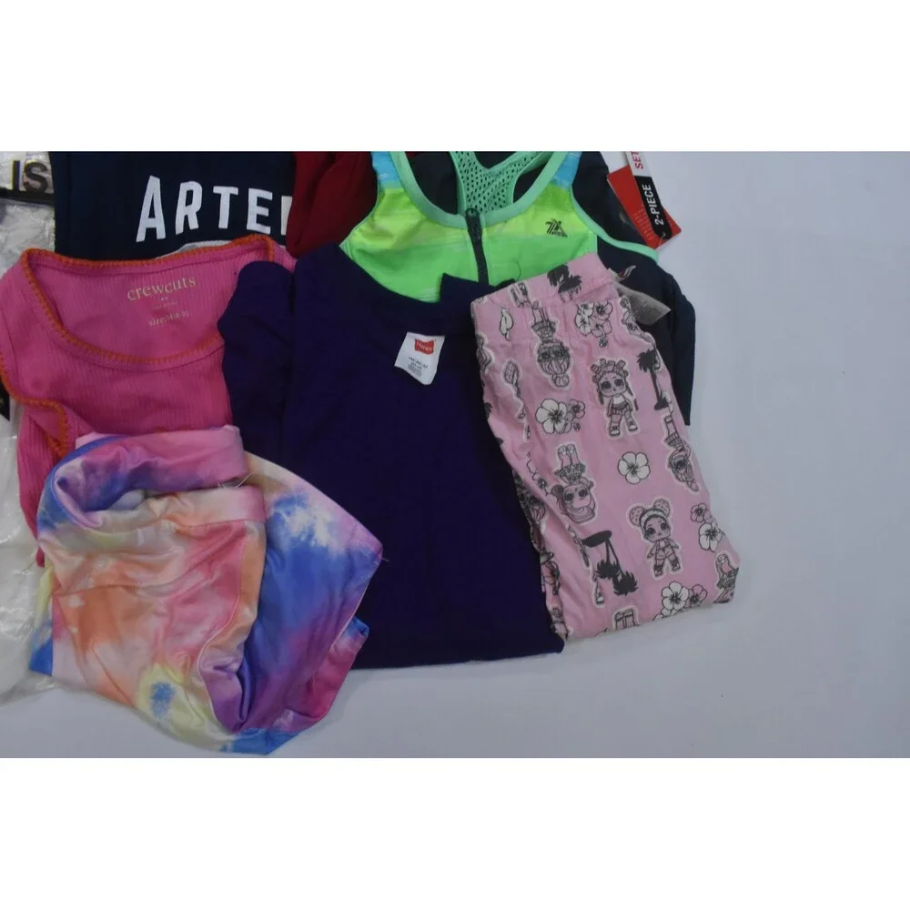 Wholesale Bulk Lot Of 18 Girls Size Medium 8/9 Mixed Season Tops Bottoms